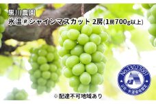 ぶどう 氷温(登録商標) シャインマスカット 2房（1房700g以上） マスカット ブドウ 葡萄  岡山県産 国産 フルーツ 果物 ギフト 黒川農園 [№5735-1026]