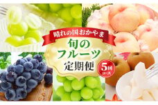 フルーツ 定期便 2025年 先行予約 晴れの国 おかやま 5回コース 桃 もも モモ 葡萄 ぶどう ブドウ 岡山県産 国産 果物 セット ギフト [№5735-1119]