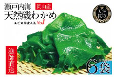 風味豊かな 瀬戸内 わかめ 22g×6袋 エビス水産【岡山 瀬戸内海 天然 カットわかめ】 [№5735-1277]