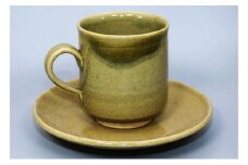 虫明焼 コーヒーカップ＆ソーサー（曙窯 作） [№5735-1334]
