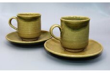 虫明焼 コーヒーカップ＆ソーサー 2個組（曙窯 作） [№5735-1333]
