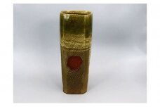 虫明焼 灰釉練込櫛目花入（黒井博史 作） [№5735-1379]