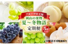 フルーツ 定期便 2025年 先行予約 フルーツ王国 岡山の果物 5回コース 夏～冬物語  桃 もも 葡萄 ぶどう 梨 なし岡山県産 国産 果物 セット ギフト[№5735-1477]