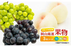 フルーツ 定期便 2025年 先行予約 フルーツ王国 岡山 厳選 果物 （7月 9月 10月）3回コース 桃 ぶどう 岡山県産 国産 セット ギフト [№5735-1478]