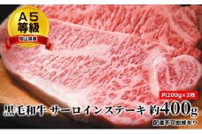 A5等級 黒毛 和牛 サーロインステーキ 約400g（約200g×2枚）岡山県産 [№5735-1655]