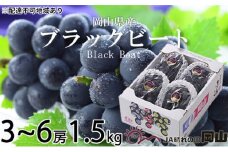 ぶどう 2025年 先行予約 ブラックビート 約1.5kg 3～6房 ブドウ 葡萄  岡山県産 国産 フルーツ 果物 ギフト [№5735-1759]