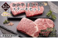 おかやま 和牛肉 A5 等級 ステーキ セット 合計約600g（サーロイン 約300g＆リブロース 約300g）牛 赤身 肉 牛肉 冷凍[№5735-1832]
