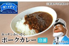 冷凍 ポーク カレー 5パック セット キッチンかいぞく 岡山 B級グルメ [№5735-1827]