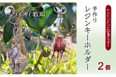 馬 たてがみ 尻尾 手作り レジン キーホルダー ２個(トントントントロ＆グラマー) オリジナル [№5735-1919]