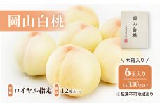 桃 2025年 先行予約 岡山 白桃 6玉（1玉330ｇ以上）等級：ロイヤル指定／糖度：12度以上 木箱入り もも モモ 岡山県産 国産 フルーツ 果物 ギフト [№5735-1926]