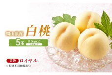 桃 2025年 先行予約 岡山白桃 5玉（1.5kg以上） 等級：ロイヤル 化粧箱入り もも モモ 岡山県産 国産 フルーツ 果物 セット ギフト [№5735-2041]