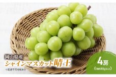 ぶどう 2025年 先行予約 シャインマスカット 晴王 4房 (1房480g以上) ブドウ 葡萄 岡山県産 国産 フルーツ 果物 ギフト [№5735-2046]