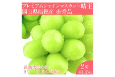 【2025年 予約受付中】 プレミアム シャインマスカット 晴王 2房約1.15kg/ 岡山県 船穂産 赤秀品 種無し 皮ごと食べる みずみずしい 9月10月にお届け フレッシュ 晴れの国 おかやま 果物大国 彩美菜果 [№5735-2124]