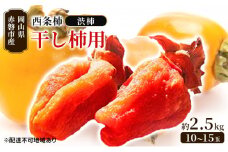 柿 2024年 先行予約 西条柿（渋柿）干し柿用 約2.5kg（10～15玉）岡山県赤磐市産【配達不可：離島】