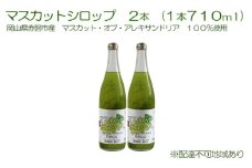 マスカット シロップ 2本（1本710ml） 岡山県 赤磐市産 マスカット ・オブ・ アレキサンドリア 100％使用 加工食品 フルーツ ドリンク 飲み物 ノンアル ジュース ぶどう