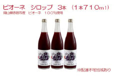 ピオーネ シロップ 3本（1本710ml） 岡山県 赤磐市産 ピオーネ 100％使用 加工食品 フルーツ ドリンク 飲み物 ノンアル ジュース ぶどう 葡萄 ブドウ
