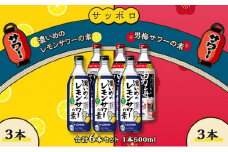 サッポロ 濃いめの レモンサワー の素 3本／ 男梅サワー の素 3本 合計6本 セット （1本500ml） お酒 サワー レモン 檸檬 梅味 男梅 原液 洋酒 リキュール類