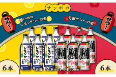 サッポロ 濃いめの レモンサワー の素 6本／ 男梅サワー の素 6本 合計12本 セット （1本500ml） お酒 サワー レモン 檸檬 梅味 男梅 原液 洋酒 リキュール類