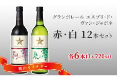 ワイン グランポレール エスプリ ド ヴァン ジャポネ 絢 -AYA-、泉 -SEN-  赤・白 12本セット（各1本 720ml）赤ワイン 白ワイン サッポロビール 岡山ワイナリー