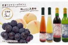 定期便［2025年先行予約］ ドイツの森 是里ワイナリーのワインと岡山の人気果物 コラボ定期便 厳選5回コース