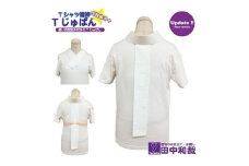 Tじゅばん Tシャツ襦袢 衣紋抜き＋【色柄 種類:黒レース木綿】女性用 田中和裁 S/M/L/LL ファッション レディース 織物 　Mサイズ