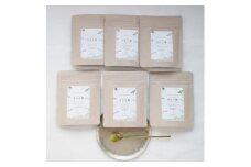 【 マツリカサボン 】 りらく茶 （よもぎ・松の葉・すぎなの3種の粉末ブレンド茶） ６袋セット / 数量限定 国産 岡山 真庭 農薬不使用 粉末 ブレンド茶 ノンカフェイン デカフェ ヨモギ 松の葉 スギナ MATSURIKA SAVON (MATSU-10)