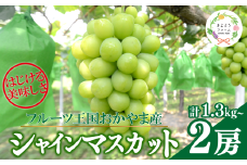 KF-B014-02【きよとうファーム】シャインマスカット 特大２房入/計1.3kg~ (岡山県産)