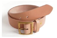 star-8.E STREET LEATHER グレージングベンズ 4cm幅 極厚レザーベルト ナチュラル（40インチ 101.5cm)