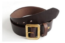 star-7.E STREET LEATHER ホーウィン・クロムエクセル 4cm幅 レザーベルト ブラウン（42インチ106.5cm）