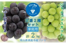 hana63.岡山　花笑み農園の『ピオーネ＆シャインマスカット』家庭用　約2㎏