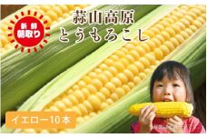 蒜山高原 とうもろこし イエロー10本 / 数量限定 人気 朝採り 新鮮 スイートコーン トウモロコシ 高糖度 甘い 夏野菜 岡山県 真庭市 産地直送 ギフト【corn1】