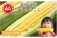 蒜山高原 とうもろこし イエロー20本 / 数量限定 人気 朝採り 新鮮 スイートコーン トウモロコシ 高糖度 甘い 夏野菜 岡山県 真庭市 産地直送 ギフト【corn7】