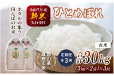 【令和7年産先行予約】＜定期便全３回＞ 令和７年新米 真庭市産 ひとめぼれ 白米 １０kg(5kg×2袋)×３回（定期便）/ お米 岡山県 真庭市 白米 米 ヒトメボレ ひとめぼれ 人気 ブランド米 新米 令和7年産 2025年産 <TKN-27-3>