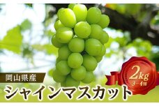 岡山県産シャインマスカット2kg(3～4房)【1088752】