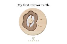＜ラトル・歯固めで0歳から使える＞IKONIH TOY はじめてミラーラトル(単品)【1346065】