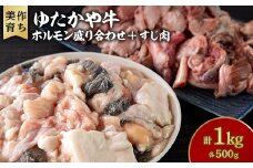美作育ちの☆ゆたかや牛☆ホルモン盛り合わせ(500g) ・すじ肉(500g) 合計1kg【1530933】