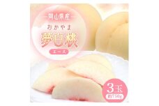 2026年先行予約　岡山県産おかやま夢白桃3玉　エース【1601401】
