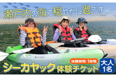 シーカヤックチケット 大人1名 体験時間 1時間 NPO法人あさくちスポーツクラブ遊ぶところ《90日以内に出荷予定(土日祝除く)》岡山県 浅口市 シーカヤック カヤック 体験 大人 チケット 海