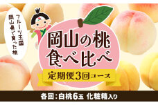 【2025年先行予約】岡山の桃食べ比べ定期便3回コース 株式会社山博 (中本青果)《2025年7月上旬-9月下旬頃出荷》岡山県 浅口市 桃 もも フルーツ 旬 果物 国産 岡山県産 送料無料 冷蔵 食べ比べ 定期便 定期【配送不可地域あり】