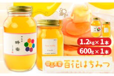 はちみつ 蜂蜜 百花 1.2kg 1本 600g 1本 計 2本 かもがた養蜂 《30日以内に出荷予定(土日祝除く)》 岡山県 浅口市 送料無料 ハチミツ 百花蜜 百花はちみつ 岡山県産