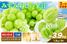 シャインマスカット 3ヶ月 定期便 【2025年先行予約】 シャインマスカット 晴王 約1.3kg 岡山県産《9月上旬-11月末頃出荷(土日祝除く)》 ハレノフルーツ マスカット 送料無料 岡山県 浅口市 フルーツ 果物 贈り物 ギフト 国産 岡山県産 くだもの【配送不可地域あり】 st-p