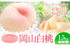 【2025年出荷先行予約】岡山の白桃 等級 エース 約1.5kg(5～6玉) 清水白桃 おかやま夢白桃 白鳳 白麗 なつおとめ 晴れの国 岡山農業協同組合 鴨方支店 《2025年7月上旬-8月下旬頃出荷》岡山県 浅口市 岡山県産 白桃 桃 もも モモ 果物 フルーツ 送料無料【配送不可地域あり】