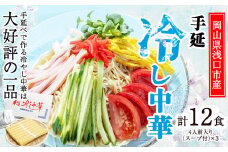 手延べ冷し中華 12食入り（スープ付）株式会社 吉田手延製麺《30日以内に出荷予定(土日祝除く)》岡山県 浅口市 冷やし中華 麺 送料無料