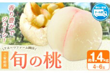 桃  もも【2025年先行予約】桃 旬 旬の桃 ご家庭用 1.4kg (4～6玉) フルーツファーム岡山《2025年6月下旬-9月中旬頃出荷》岡山県 浅口市 送料無料 フルーツ モモ 果物 青果 旬 国産 岡山県産【配送不可地域あり】