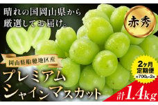 ぶどう プレミアム シャインマスカット定期便 9月 10月発送 船穂 赤秀品 晴王 計1.4kg(約700g×2回お届け)《2025年9月中旬-10月末頃より出荷予定(土日祝除く)》ハレノスイーツ 岡山中央卸売市場店 マスカット 岡山県 浅口市 フルーツ 果物 【配送不可地域あり】 st-p