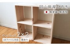PP-57　岡山県産ひのき　【A4ファイル対応】ボックスシェルフ　BX-HNK2×2