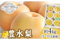 1.【先行予約】 産地直送 豊水梨 約4kg (9~10玉前後) 水車の里フルーツトピア 期間限定 岡山県 矢掛町産 なし 果物 スイーツ フルーツ デザート《9月上旬-10月上旬頃出荷》