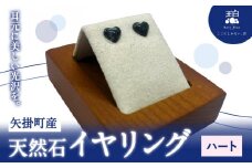 矢掛町産 天然石 イヤリング ハート  《120日以内に出荷予定(土日祝除く)》備中青みかげ 小野石材工業株式会社 Rare Blue(レアブルー） アクセサリー 石