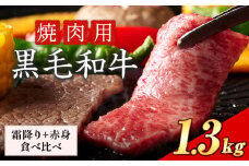 霜降り 赤身 食べ比べ セット 焼肉 1300g 数量限定 牛肉 冷凍 黒毛和牛 《30日以内に出荷予定(土日祝除く)》 個別 取分け 小分け 個包装 赤身 霜降り 岡山県 矢掛町 牛 牛肉 和牛 焼き肉 グルメ 小分け 小分けパック 送料無料