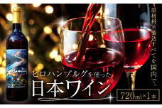 酒 日本ワイン 720ml 1本 矢掛放送 岡山県矢掛町《30日以内に出荷予定(土日祝除く)》 酒 ワイン 国産 ヒロハンブルグ 赤ワイン 国産 ブドウ 100％